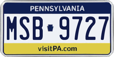 PA license plate MSB9727