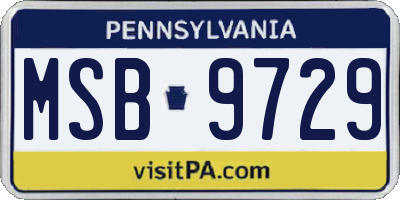 PA license plate MSB9729