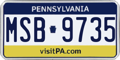 PA license plate MSB9735