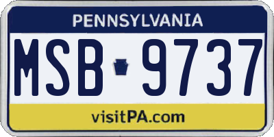 PA license plate MSB9737