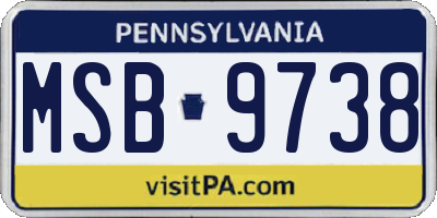 PA license plate MSB9738