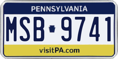 PA license plate MSB9741