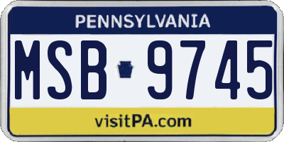 PA license plate MSB9745