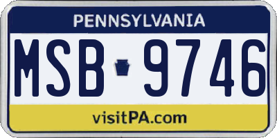 PA license plate MSB9746