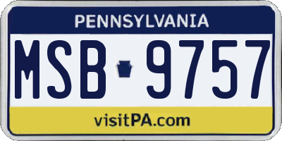 PA license plate MSB9757