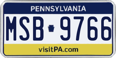 PA license plate MSB9766