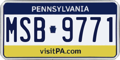 PA license plate MSB9771