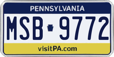 PA license plate MSB9772