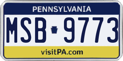 PA license plate MSB9773