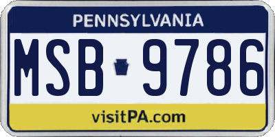 PA license plate MSB9786