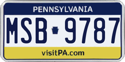 PA license plate MSB9787