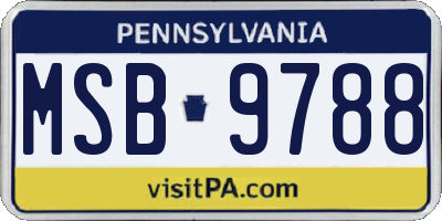 PA license plate MSB9788