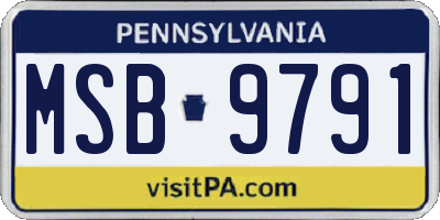 PA license plate MSB9791