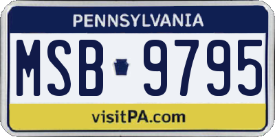 PA license plate MSB9795