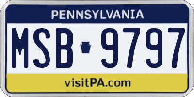 PA license plate MSB9797