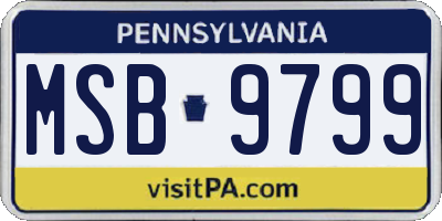 PA license plate MSB9799