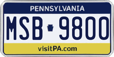 PA license plate MSB9800