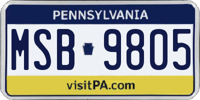 PA license plate MSB9805