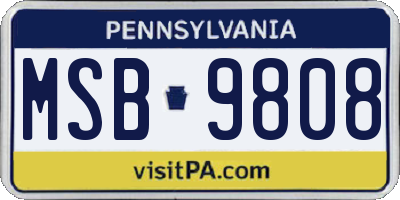 PA license plate MSB9808