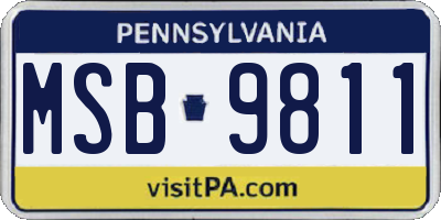 PA license plate MSB9811