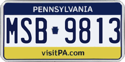 PA license plate MSB9813