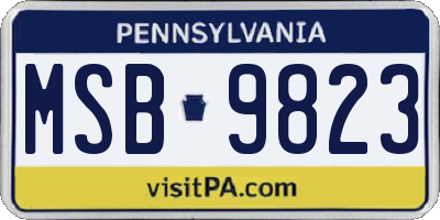 PA license plate MSB9823