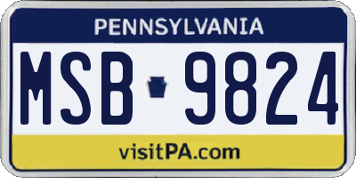PA license plate MSB9824