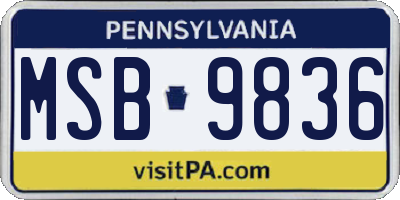 PA license plate MSB9836