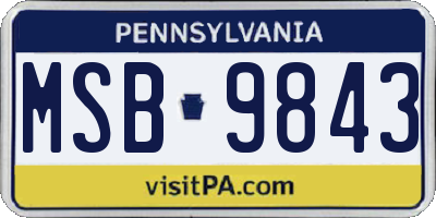 PA license plate MSB9843