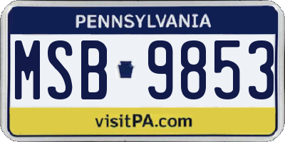 PA license plate MSB9853