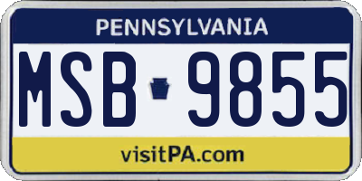 PA license plate MSB9855