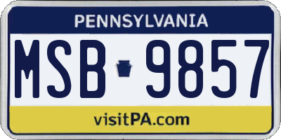 PA license plate MSB9857