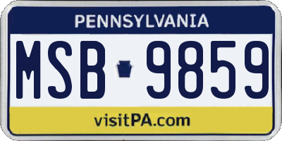 PA license plate MSB9859