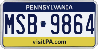 PA license plate MSB9864