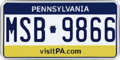 PA license plate MSB9866