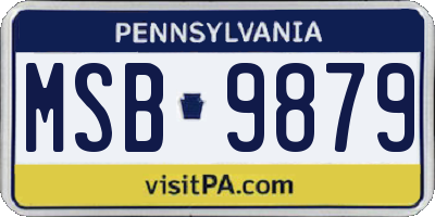 PA license plate MSB9879