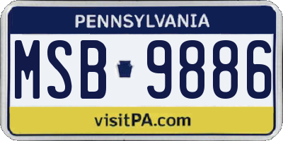 PA license plate MSB9886