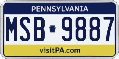 PA license plate MSB9887