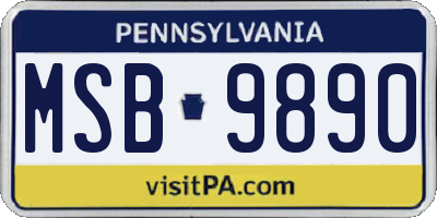 PA license plate MSB9890
