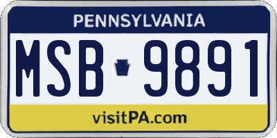 PA license plate MSB9891