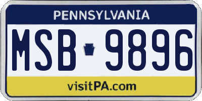PA license plate MSB9896