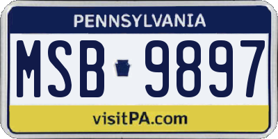PA license plate MSB9897