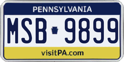 PA license plate MSB9899