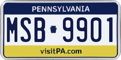 PA license plate MSB9901