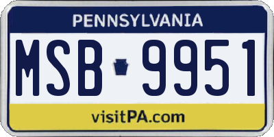 PA license plate MSB9951