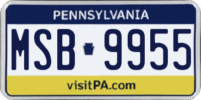 PA license plate MSB9955