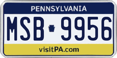 PA license plate MSB9956