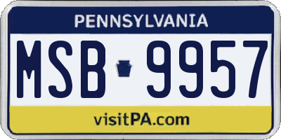 PA license plate MSB9957