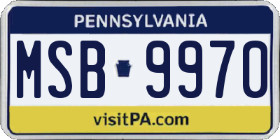 PA license plate MSB9970