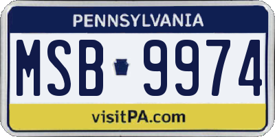 PA license plate MSB9974